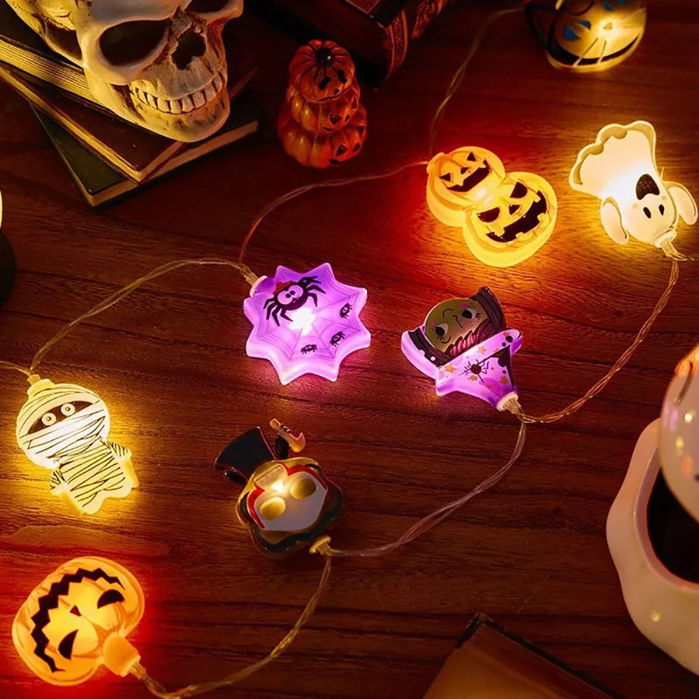 🎃 Guirlande lumineuse LED d’Halloween : citrouilles, fantômes et petits monstres d’Halloween 👻👾🦇